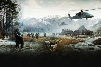 Battlefield Field Helicopter Soldiers Military Art Wallpapers Scene ...