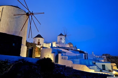Greece Windmills HD Desktop Wallpapers : High Definition ...
