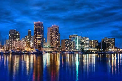 Waikiki At Night Widescreen Wallpapers