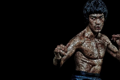 Download Bruce Lee Typographic Art Portrait HD Wallpapers For 4K ...