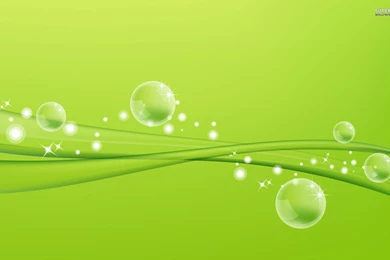 Bubbles And Green Leaves Wallpapers   Digital Art Wallpapers