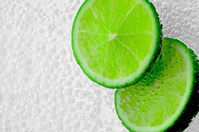 Lemon Slice Green Piece Wet Bubbles HD Backgrounds Wallpapers ...