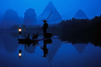 Wallpapers China Fisherman On Night   1920 X 1200   People Men ...