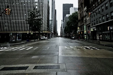Empty New York City Street   Wallpaper.