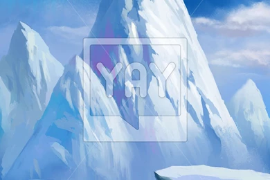 Illustration: Snow Mountain In The North Pole. With Aurora ...