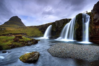 Kirkjufell Mountain And Waterfall, Iceland Wallpapers   1215425