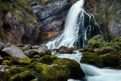 Mountain Waterfall Long Exposure HD Desktop Wallpapers : High ...