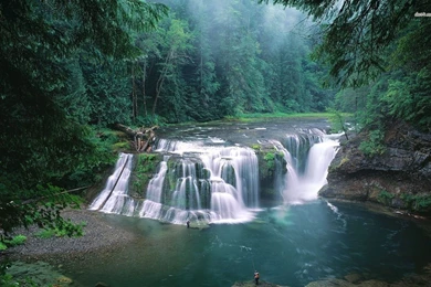 Fishing At A Waterfall Wallpapers   Nature Wallpapers