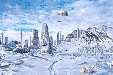 Download Wallpapers 3840x2400 Planet, World, Winter, Snow, City ...