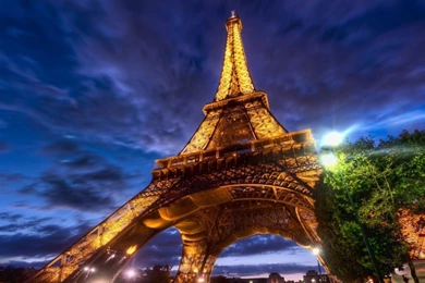 Eiffel Tower At Night HD Desktop Wallpapers : Fullscreen : Mobile