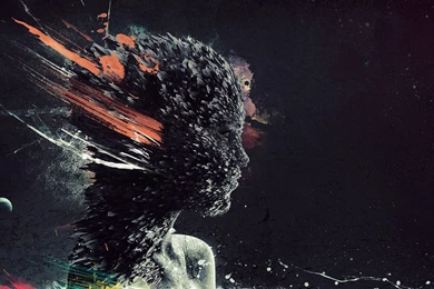 Download Wallpapers 1920x1080 Face, Explosion, Forms, Surrealism ...