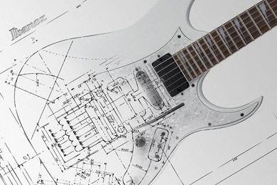 Wallpapers Electric Guitar Music Ibanez White Blueprint Fretboard ...
