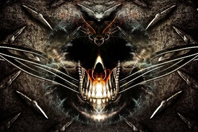 Skull On Metal Pattern Wallpapers   Digital Art Wallpapers