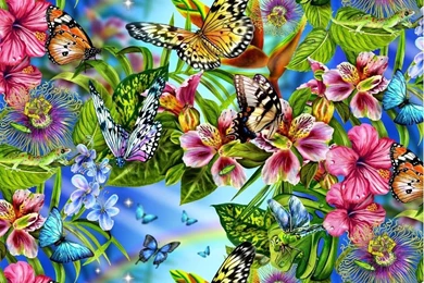 Flowers And Butterflies Free Wallpapers Desktop