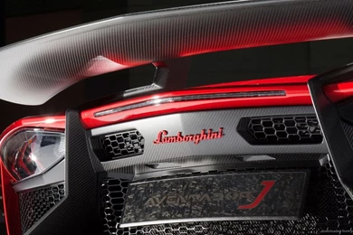 Download 1366x768 Lamborghini Aventador J Rear With Spoiler Wallpapers