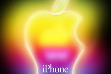 Rainbow Apple Light iPhone 4s Wallpapers Download