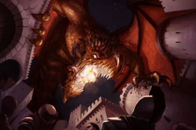 Art Dragon Attack Attack Castle War People Rage Fall Wallpapers ...