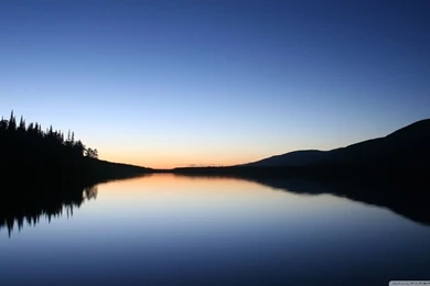 Peaceful Lake At Dusk HD Desktop Wallpapers : Fullscreen : Dual Monitor