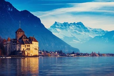Download Wallpapers 3840x2160 Switzerland, Lake Geneva, City ...