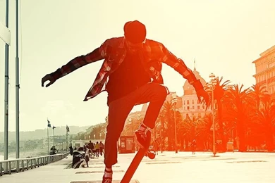 TAP AND GET THE FREE APP! Art Creative Sun Sky Skateboard Guy City ...