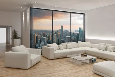 New York City Skyline Window View Wallpapers Mural     Amazon.com