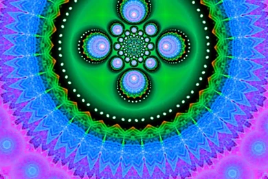 Bright Green Mandala Linda Mann   (