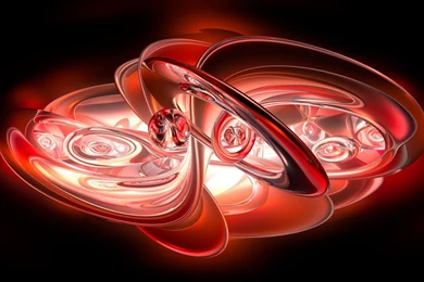 Red Spheres And Waves Wallpapers 3D Wallpapers