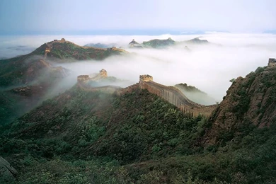 Fog Over Great Wall Of China Wallpapers