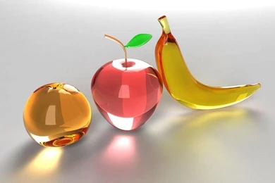 3D Glass Fruits Digital Art Desktop Wallpapers