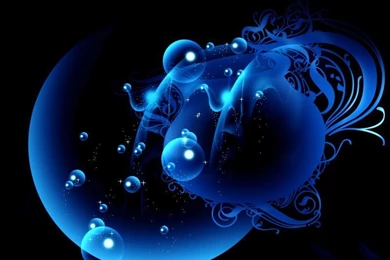 Beautiful Moon Bubbles Blue Floating