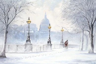 Winter Snow Painting Wallpapers 1920x1080.