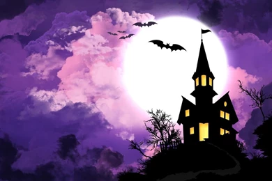 1366x768 Halloween Spooky House Wallpapers