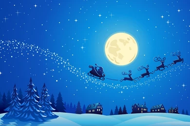 Download 1680x1050 Santa Into The Winter Christmas Night 2 Wallpapers