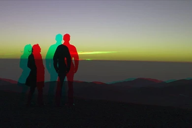 Sunset 3D View Couple Anaglyph