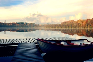 Boat, Autumn HD Desktop Wallpapers : High Definition : Fullscreen ...
