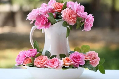 Vase, Pink Rose Flowers, Bokeh Wallpaper,Vase HD Wallpaper,Pink HD ...