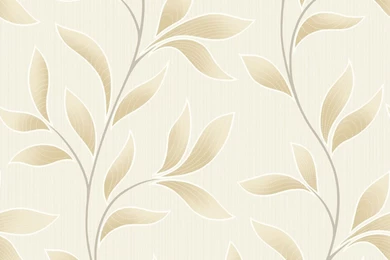 Grandeco Charming Florals Printed Mocha Leaf Trail On Off White ...