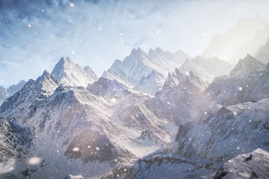 3D Wallpaper, OS / IMac: 3D, Mountains, Snow, Clouds