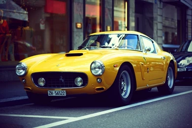 Classic Yellow Ferrari Cars Wallpapers HD