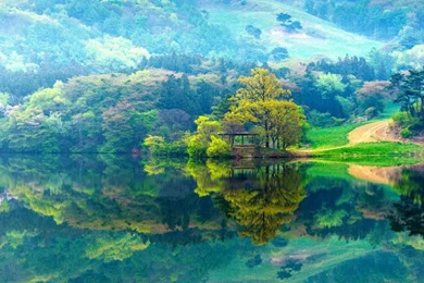 Lakes: Reflecting Lake Reflection Mountains Path Landscape Nature ...