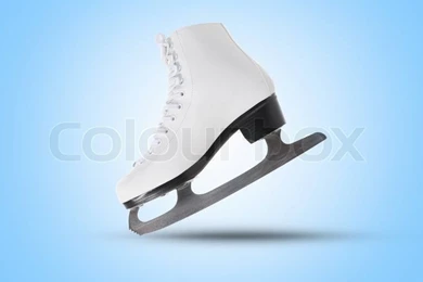 Image Of Figure Skate On Blue Backgrounds