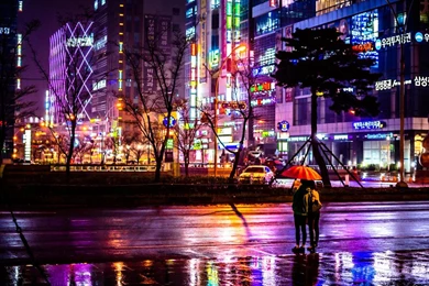 Rainy Night In Busan Wallpapers   (