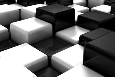 Download Black And White 3D Cubes Wallpapers For iPad 2