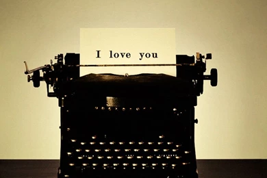 Old School I Love You Typewriter Tablet Phone Wallpaper Backgrounds ...