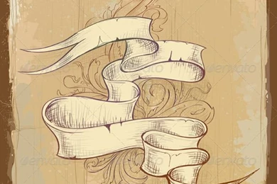 Vintage Design Of Ribbon With Beautiful Pattern