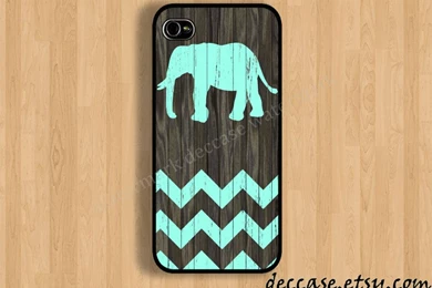 IPHONE 5 CASE Mint Chevron ELEPHANT On Dark Wood Backgrounds iPhone ...