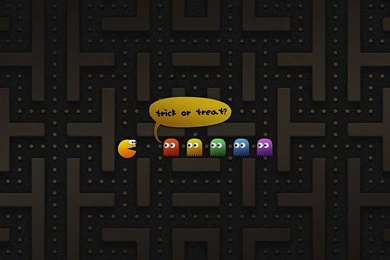 Trick Treat Pacman Halloween Best Holiday iPAD iCloud WallPaper.jpg