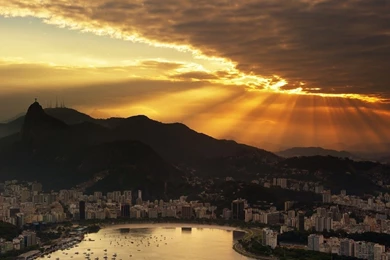 Rio De Janeiro Brazil At Sunset Wallpapers Free Rio De Janeiro ...