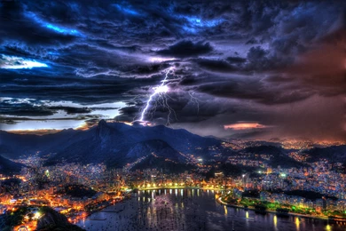 Rio De Janeiro Brazil Night Lightning H Wallpapers