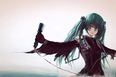 Beautiful Anime Girl Microphone Headphones Artwork Wallpapers ...